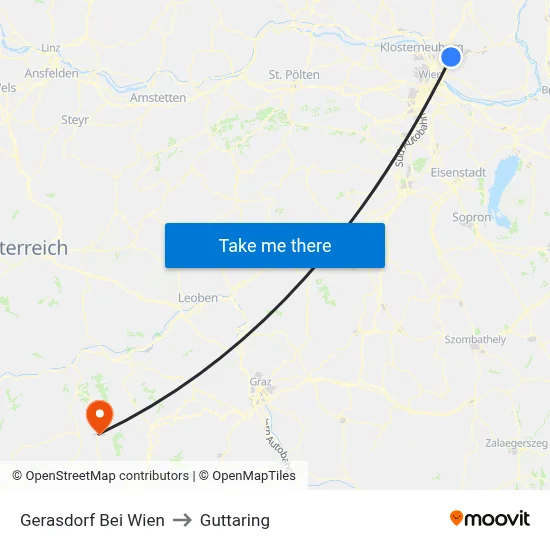 Gerasdorf Bei Wien to Guttaring map