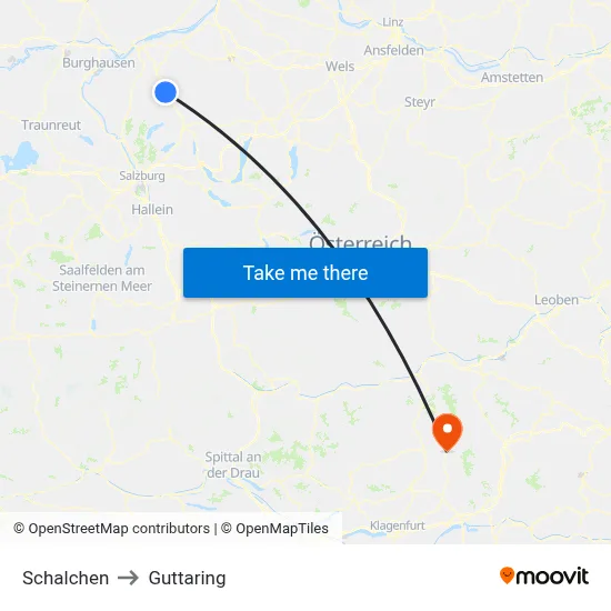 Schalchen to Guttaring map