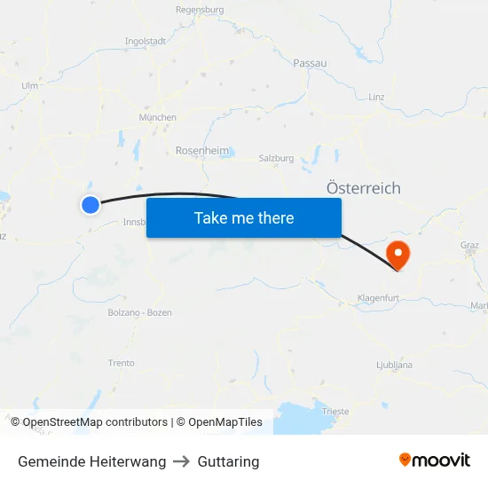 Gemeinde Heiterwang to Guttaring map