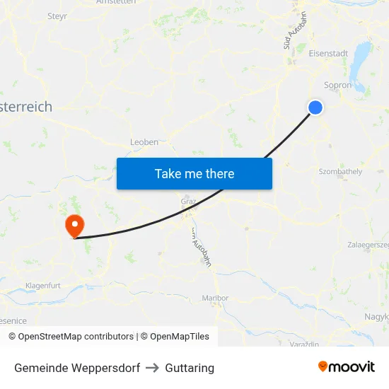 Gemeinde Weppersdorf to Guttaring map