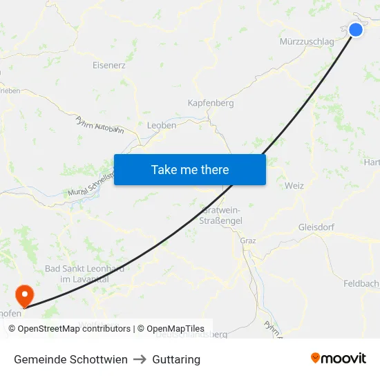 Gemeinde Schottwien to Guttaring map
