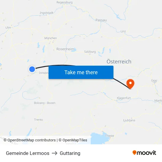 Gemeinde Lermoos to Guttaring map