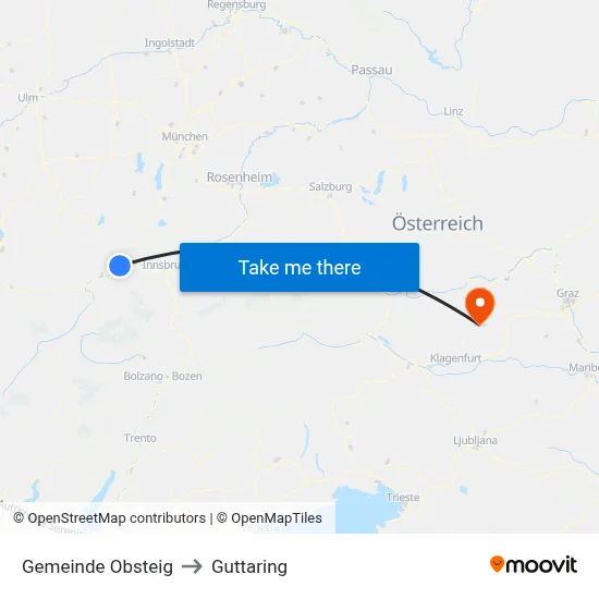 Gemeinde Obsteig to Guttaring map