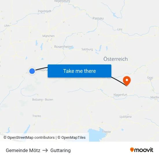 Gemeinde Mötz to Guttaring map