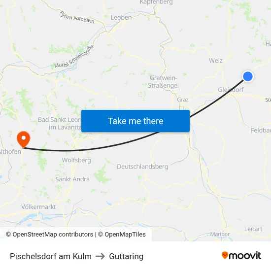 Pischelsdorf am Kulm to Guttaring map