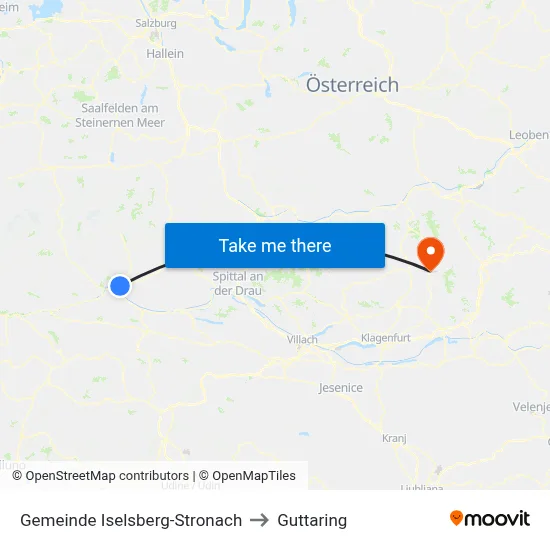 Gemeinde Iselsberg-Stronach to Guttaring map