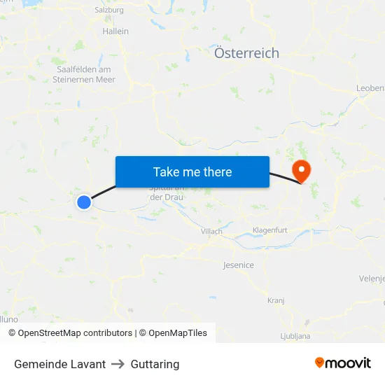 Gemeinde Lavant to Guttaring map