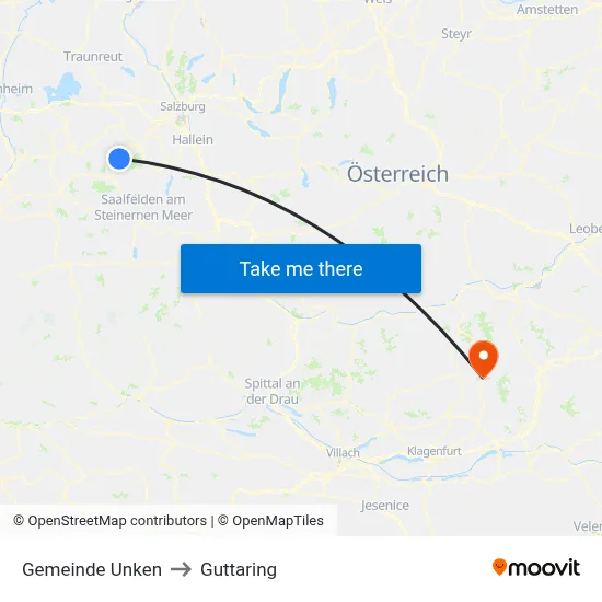 Gemeinde Unken to Guttaring map