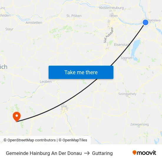 Gemeinde Hainburg An Der Donau to Guttaring map