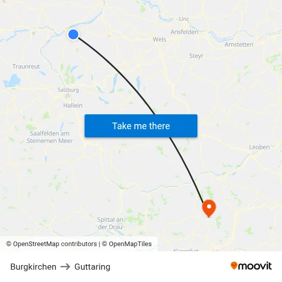 Burgkirchen to Guttaring map