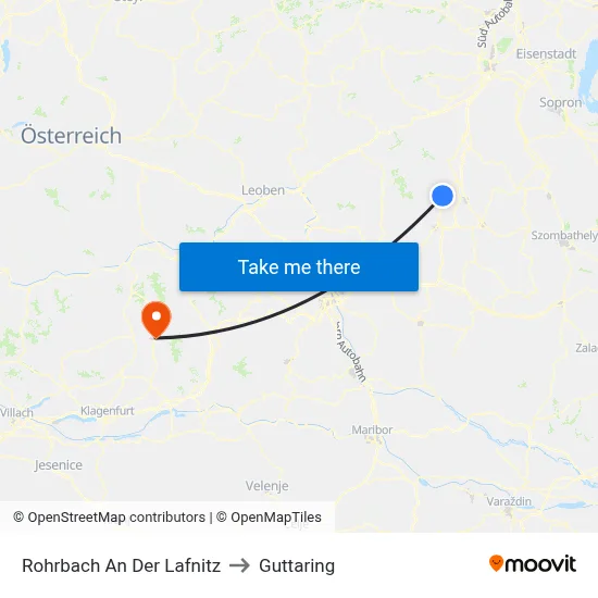 Rohrbach An Der Lafnitz to Guttaring map