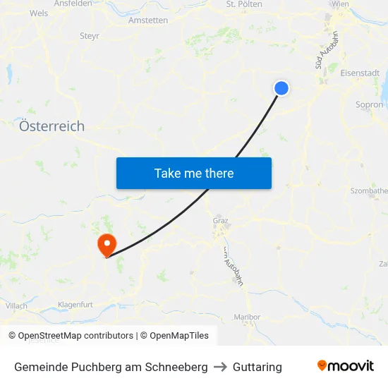 Gemeinde Puchberg am Schneeberg to Guttaring map