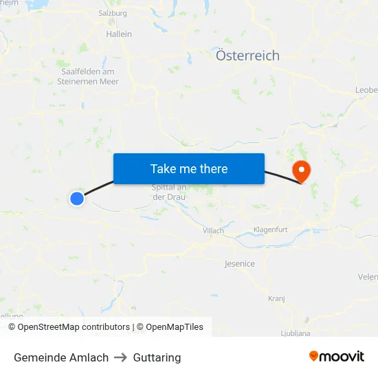 Gemeinde Amlach to Guttaring map