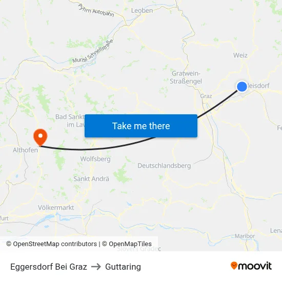 Eggersdorf Bei Graz to Guttaring map