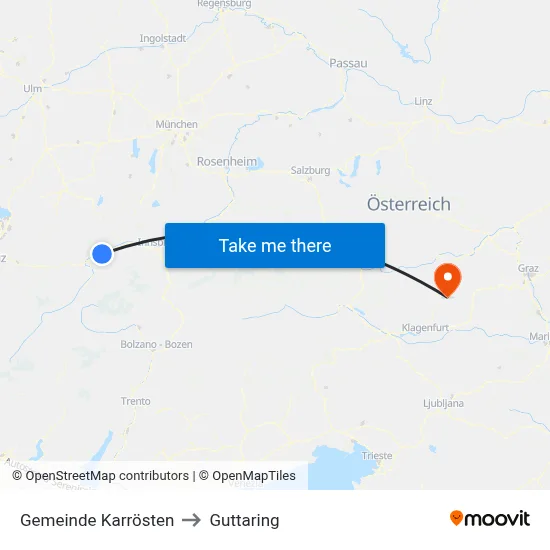 Gemeinde Karrösten to Guttaring map