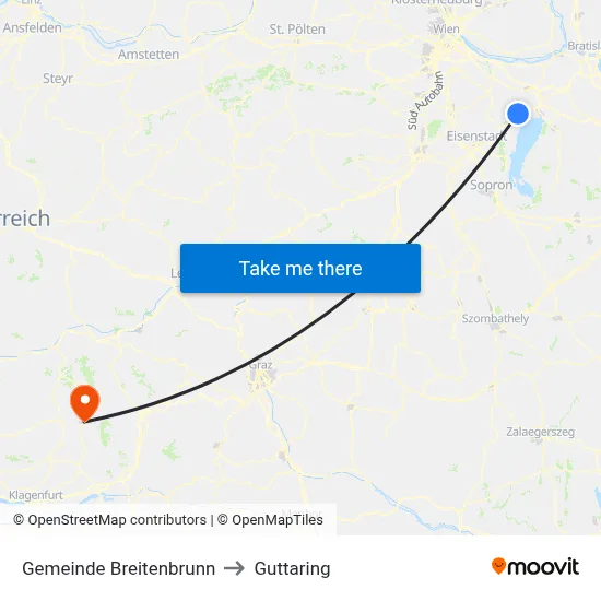Gemeinde Breitenbrunn to Guttaring map