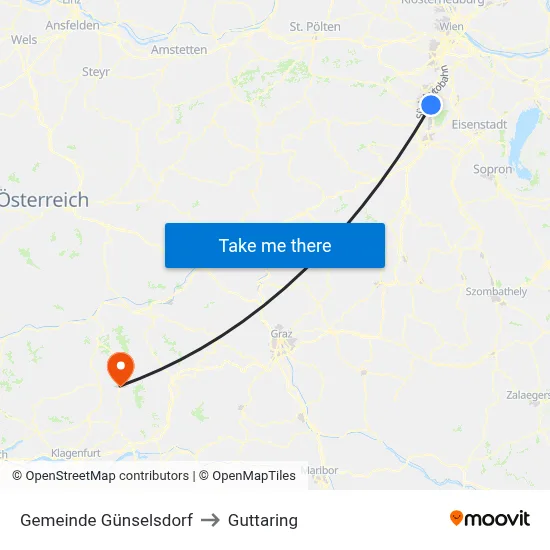 Gemeinde Günselsdorf to Guttaring map