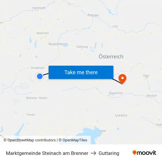 Marktgemeinde Steinach am Brenner to Guttaring map