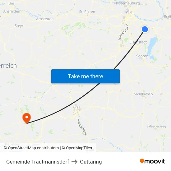 Gemeinde Trautmannsdorf to Guttaring map