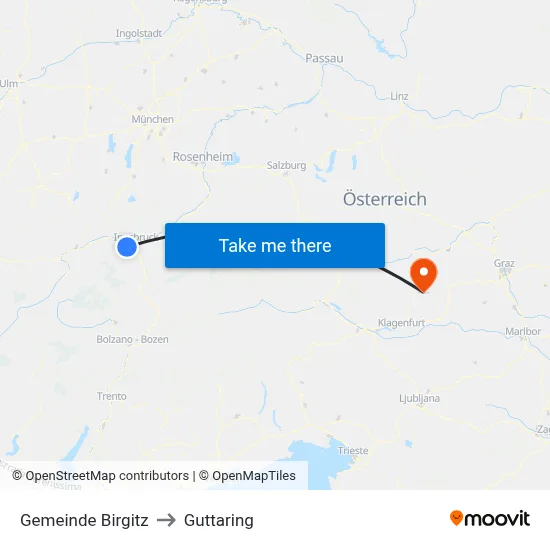 Gemeinde Birgitz to Guttaring map
