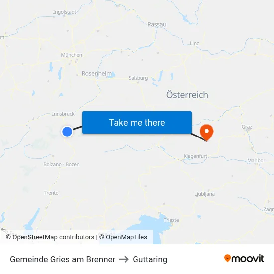 Gemeinde Gries am Brenner to Guttaring map