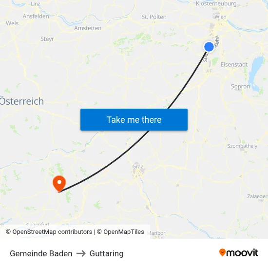 Gemeinde Baden to Guttaring map