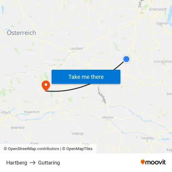 Hartberg to Guttaring map