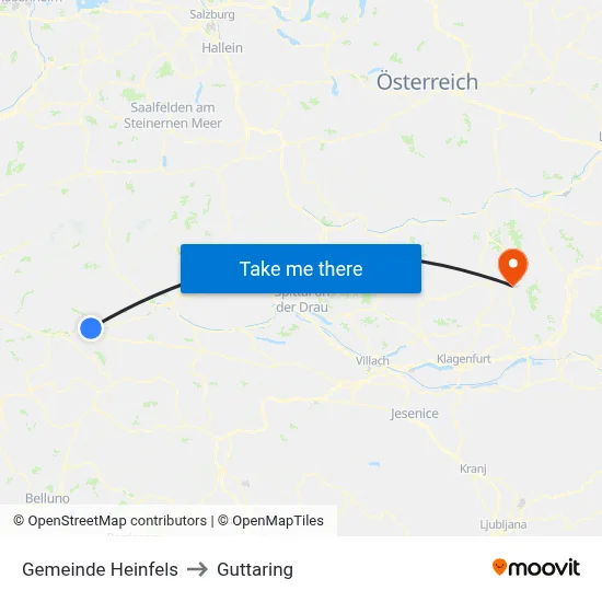 Gemeinde Heinfels to Guttaring map