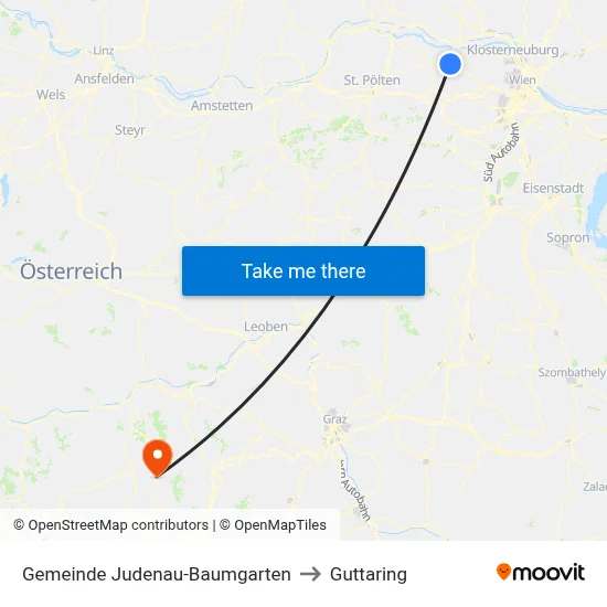 Gemeinde Judenau-Baumgarten to Guttaring map
