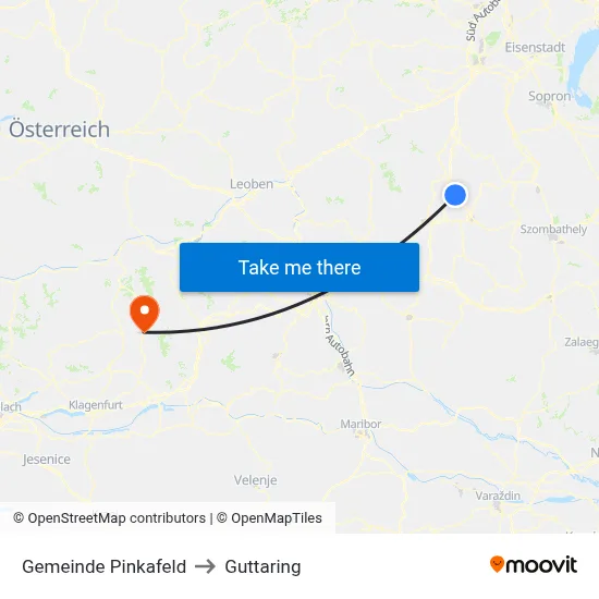Gemeinde Pinkafeld to Guttaring map
