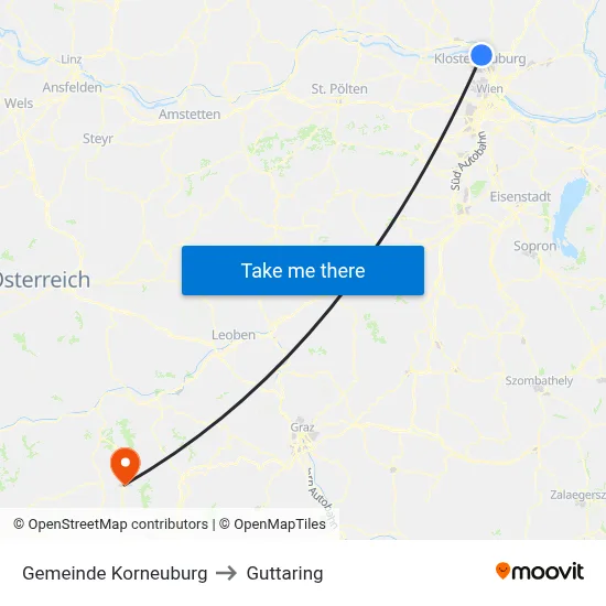 Gemeinde Korneuburg to Guttaring map