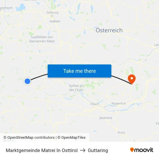 Marktgemeinde Matrei In Osttirol to Guttaring map