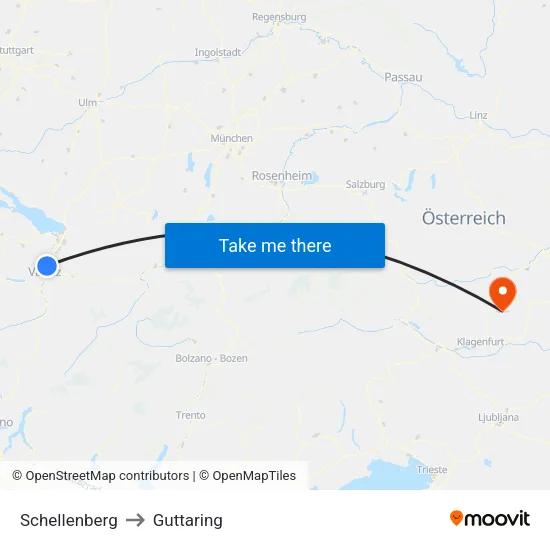 Schellenberg to Guttaring map