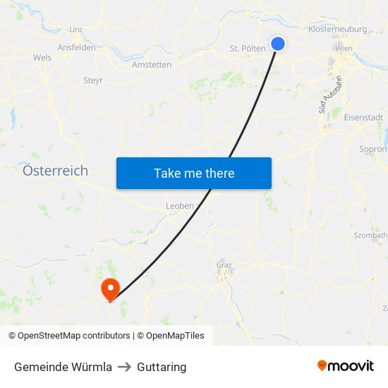 Gemeinde Würmla to Guttaring map