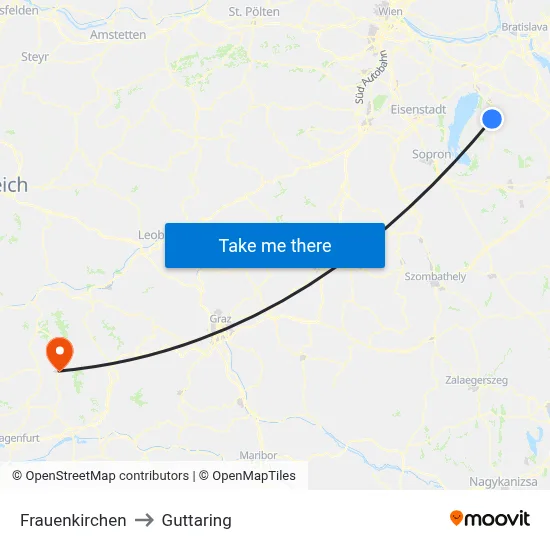 Frauenkirchen to Guttaring map