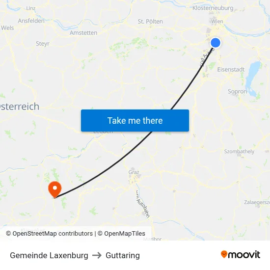 Gemeinde Laxenburg to Guttaring map