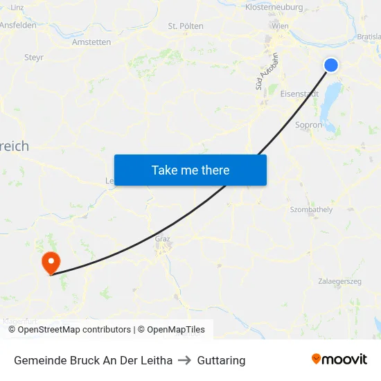 Gemeinde Bruck An Der Leitha to Guttaring map