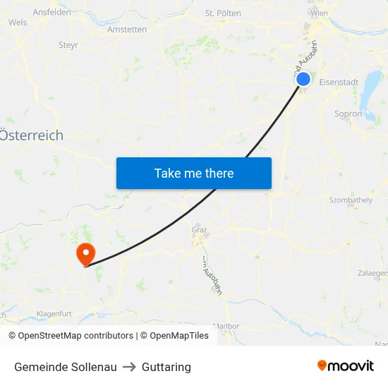 Gemeinde Sollenau to Guttaring map