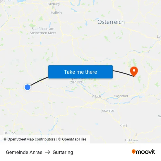 Gemeinde Anras to Guttaring map