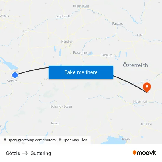 Götzis to Guttaring map