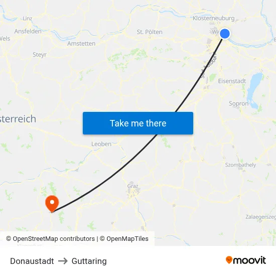 Donaustadt to Guttaring map