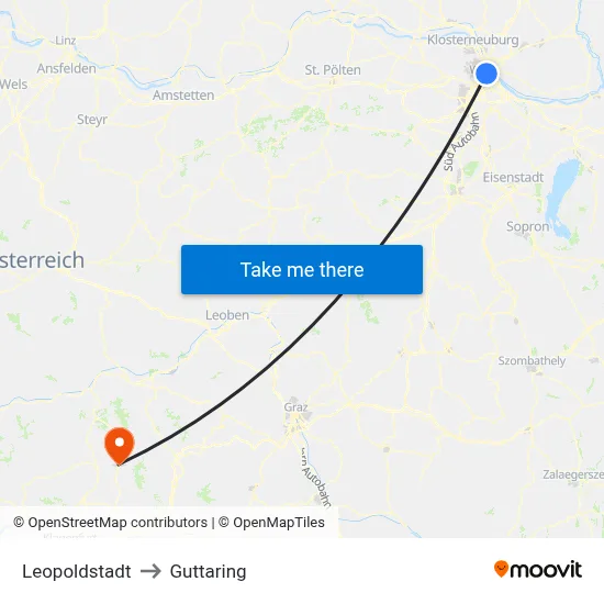 Leopoldstadt to Guttaring map
