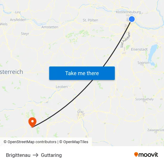 Brigittenau to Guttaring map