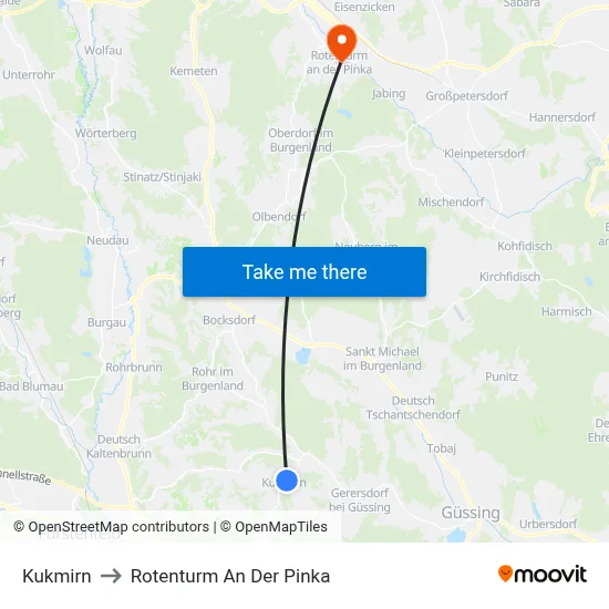 Kukmirn to Rotenturm An Der Pinka map