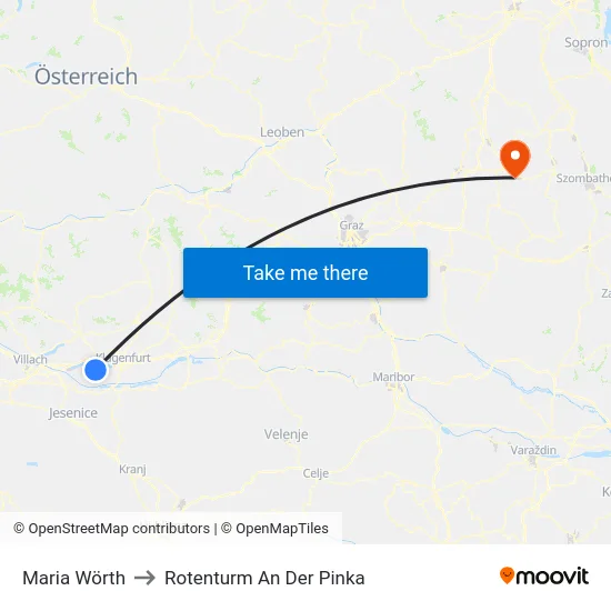 Maria Wörth to Rotenturm An Der Pinka map