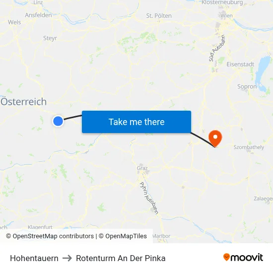 Hohentauern to Rotenturm An Der Pinka map