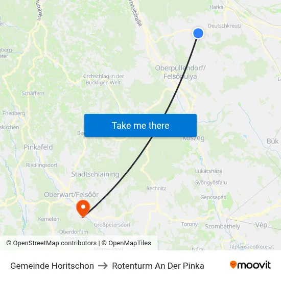 Gemeinde Horitschon to Rotenturm An Der Pinka map