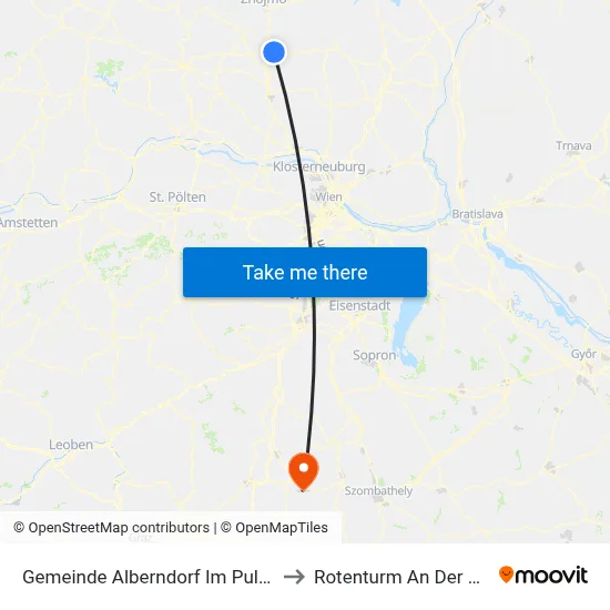 Gemeinde Alberndorf Im Pulkautal to Rotenturm An Der Pinka map