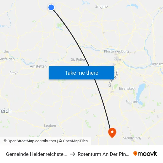 Gemeinde Heidenreichstein to Rotenturm An Der Pinka map