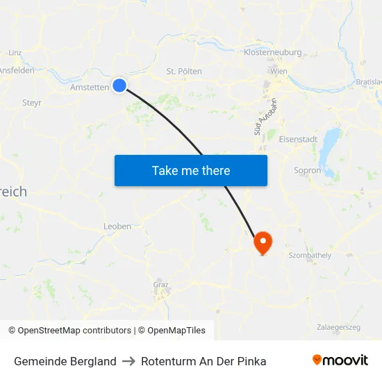 Gemeinde Bergland to Rotenturm An Der Pinka map